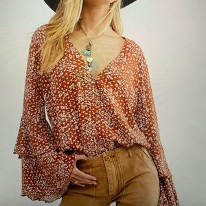 FP 💫 - She’s Ditsy Bodysuit - Orange/Cream Print